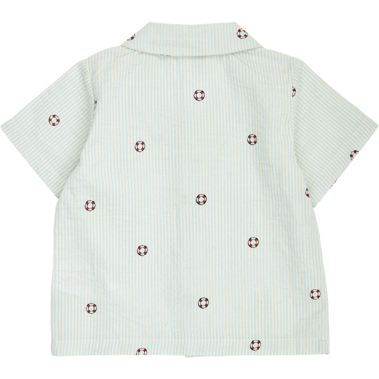 Müsli Tofu/ Ocean/ Mineral Red Seersucker Stripe S/S Skjorte Baby