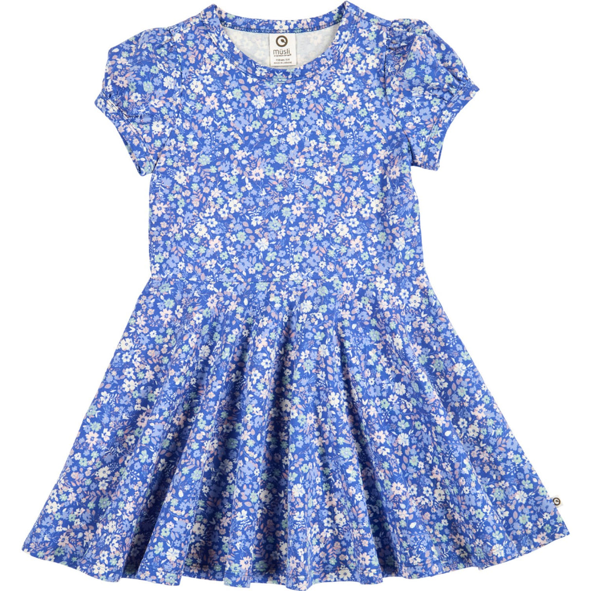 Müsli Azure Blue/ Nectar/ Tofu Primrose Puff S/S Swing Kjole