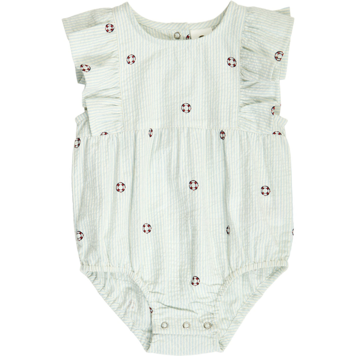 Müsli Tofu/ Ocean/ Mineral Red Seersucker Stripe Flæse S/S Body