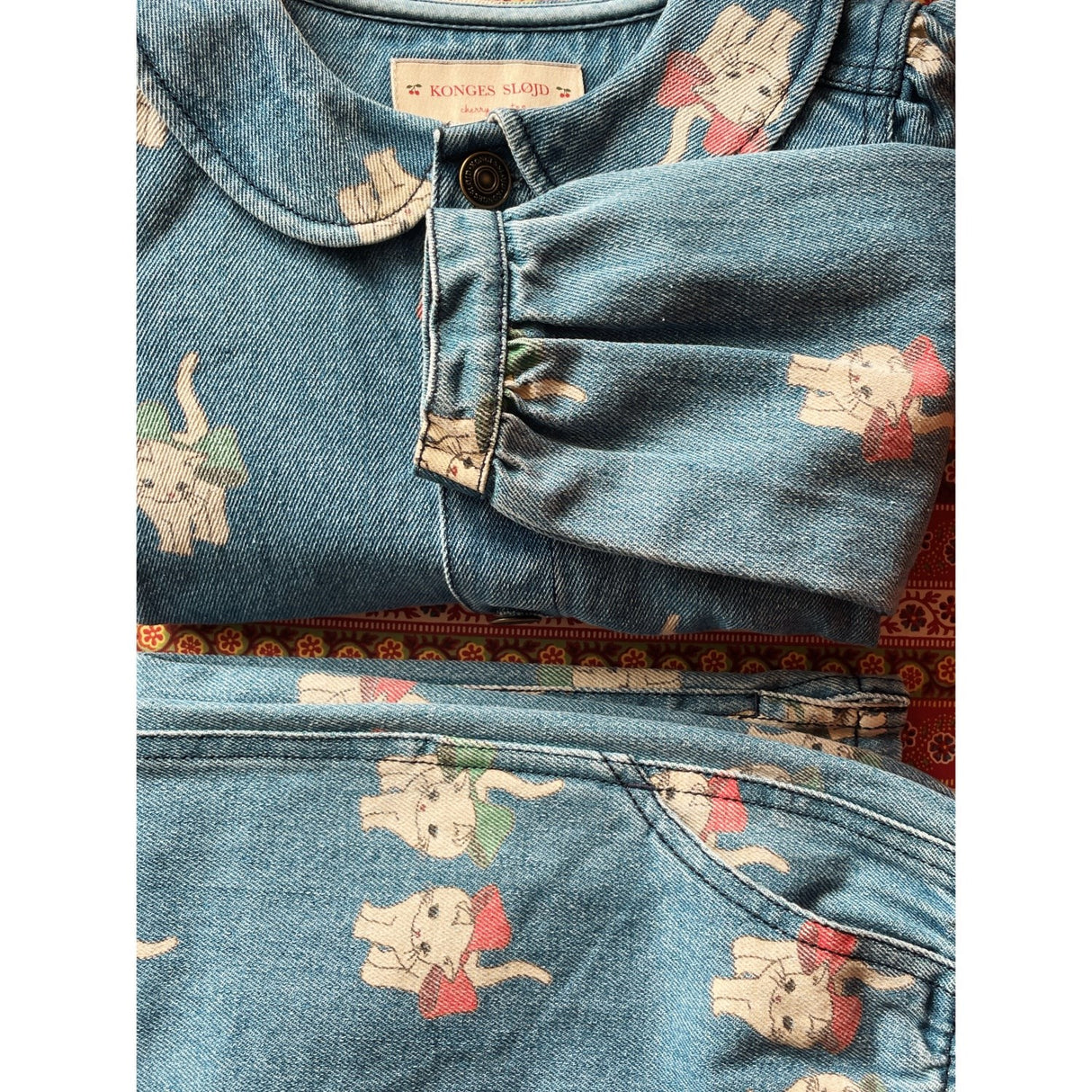 Konges Sløjd Bow Kitty Denim Magot Slit Bukser GOTS