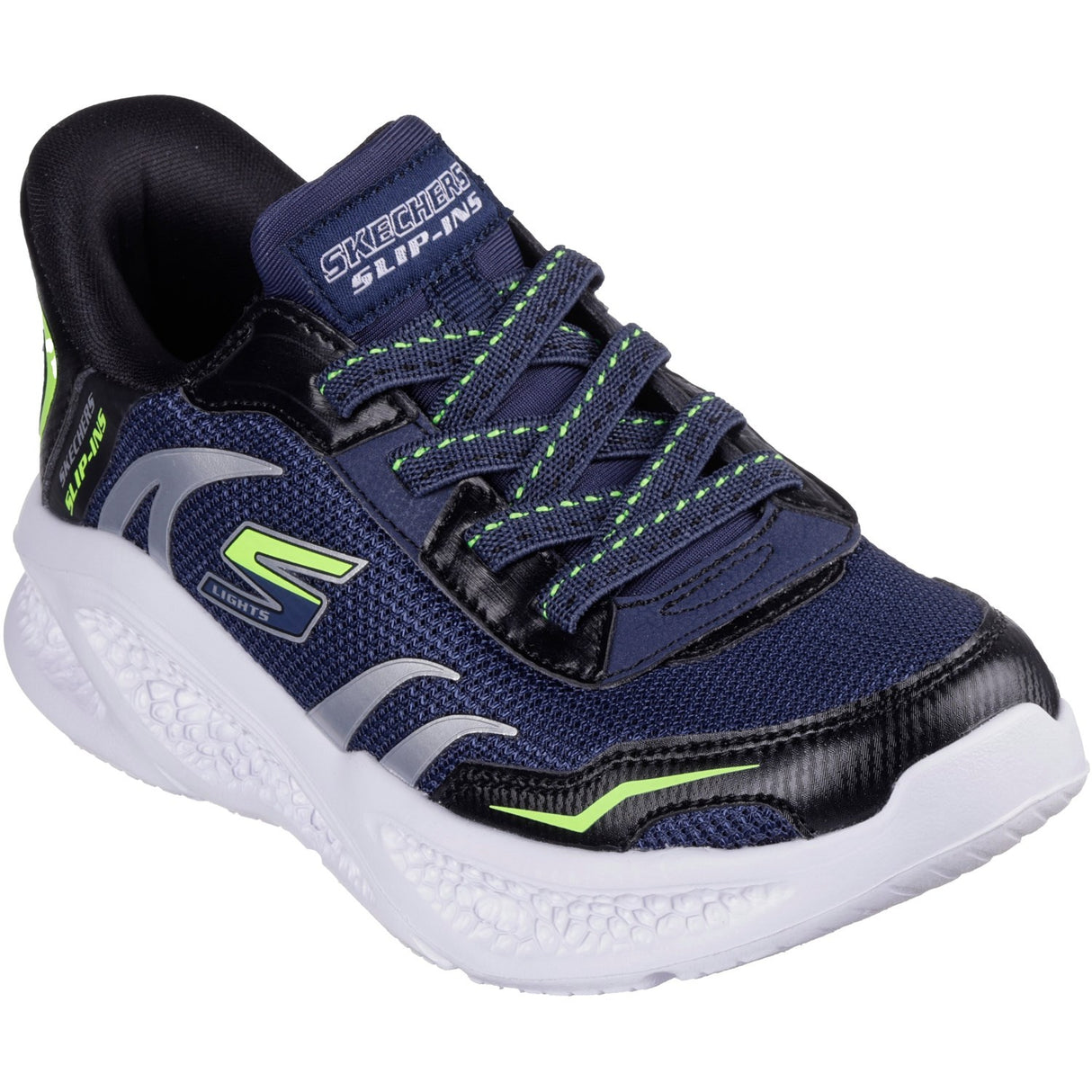 Skechers Navy Slip-Ins: S-Lights: Meteor-Lights - Brisk-Beams