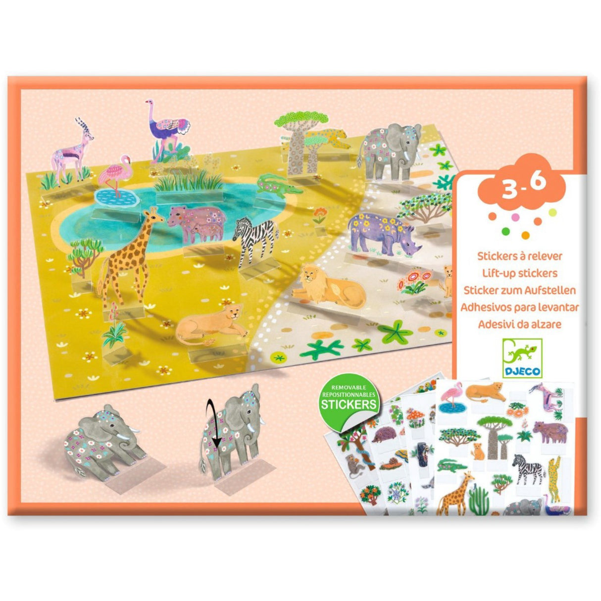 Djeco Kreativ Stående Klistermærker, Dyr