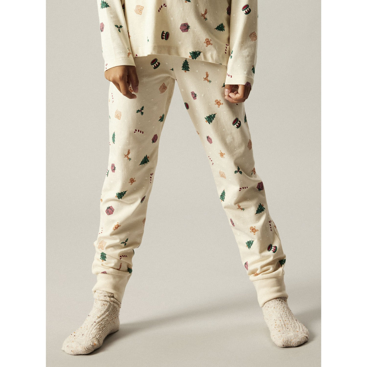 Name It Jule Nattøj sæt Whitecap Gray Xmas AOP