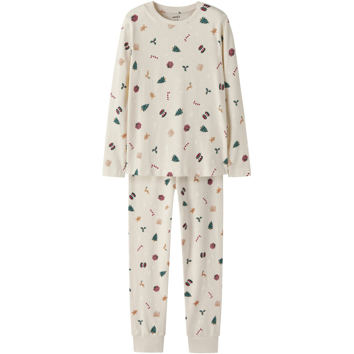 Name It Jule Nattøj sæt Whitecap Gray Xmas AOP