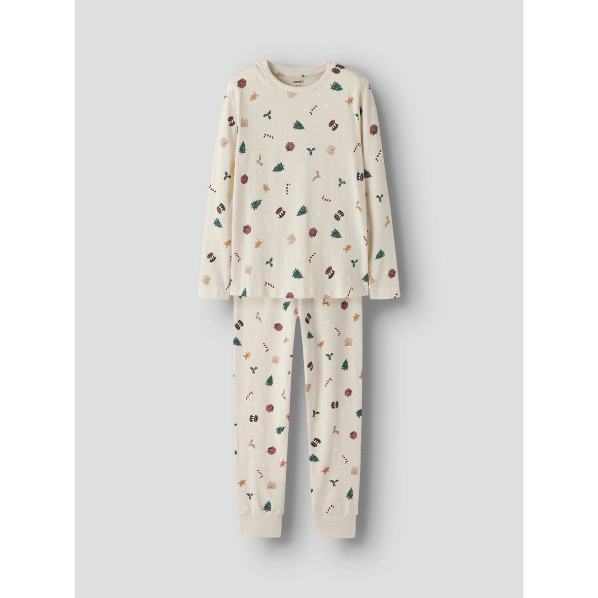 Name It Jule Nattøj sæt Whitecap Gray Xmas AOP
