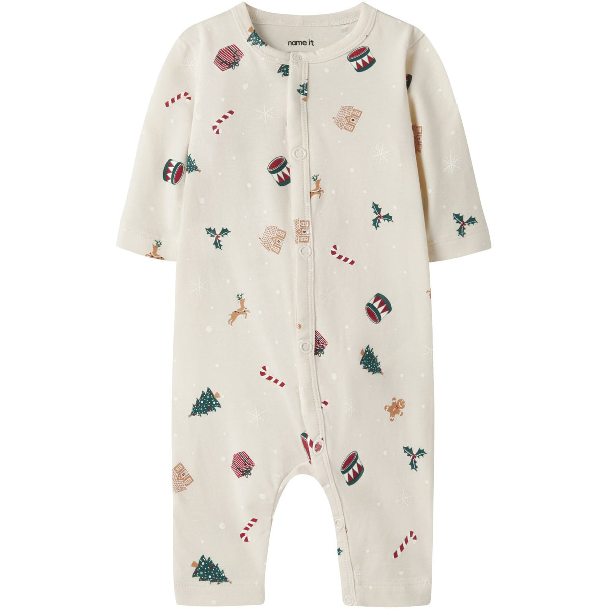 Name It Jule Natdragt Whitecap Gray Xmas AOP