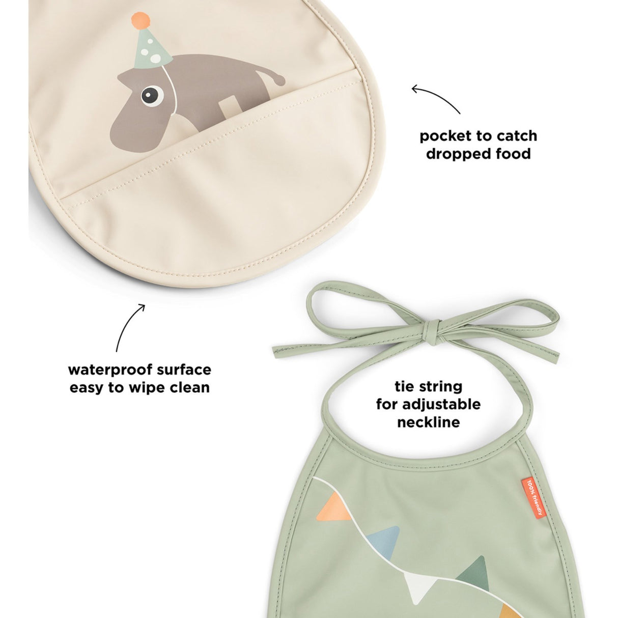 DonebyDeer Celebration Sand Mini Hagesmæk Med Lomme 2-Pak