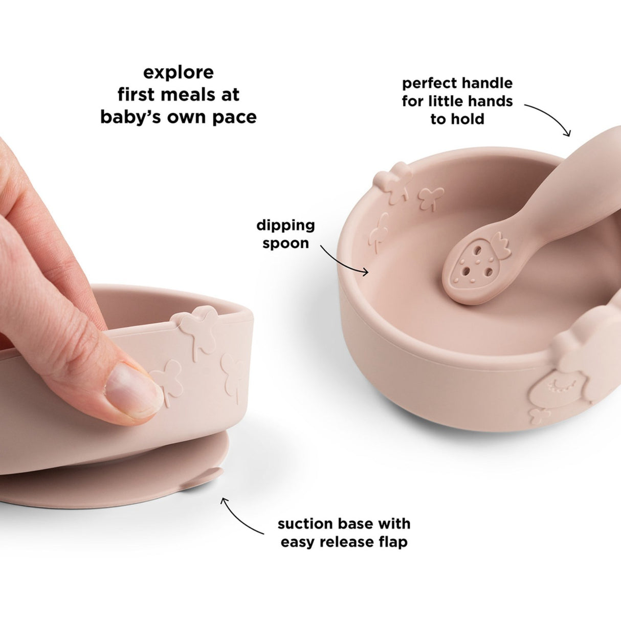 DonebyDeer Sheepy Powder Silikone Stick&Stay Skål & Babyske
