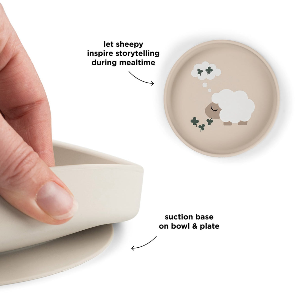 DonebyDeer Tiny Farm Sand Silikone Stick&Stay Tallerken