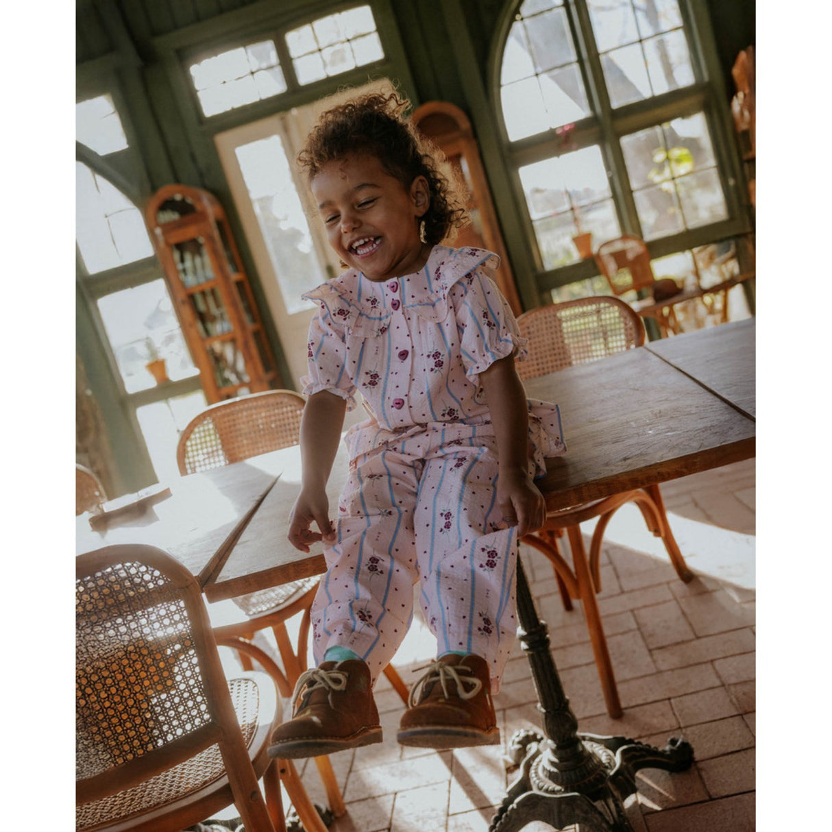 Fliink Chalk Pink Aop Colombe Ruffle Bukser