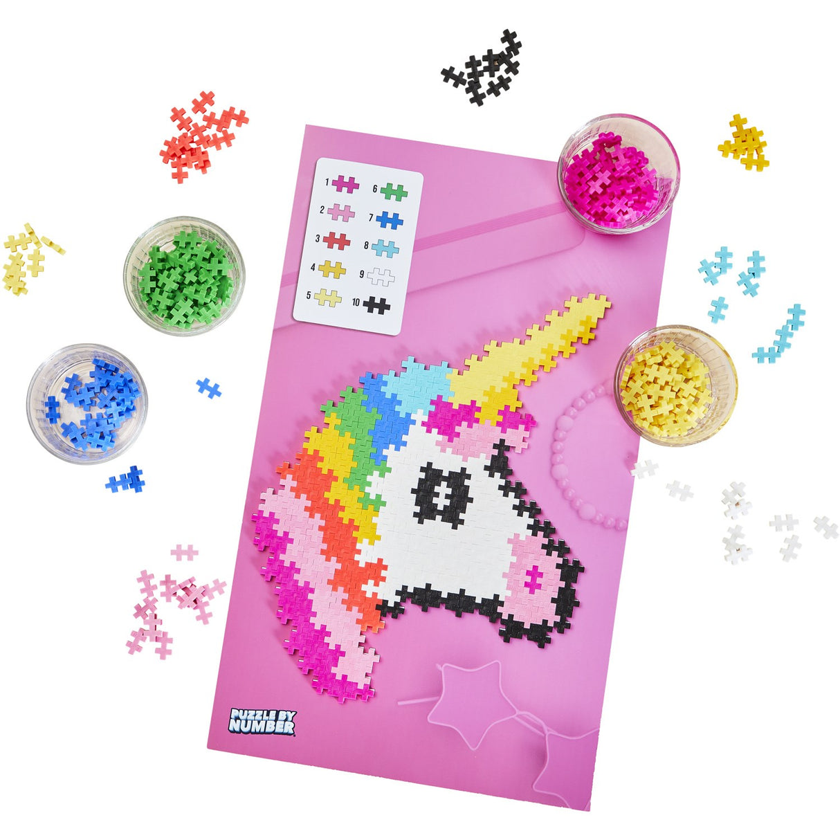 Plus-Plus Puslespil By Number Unicorn 250Pcs