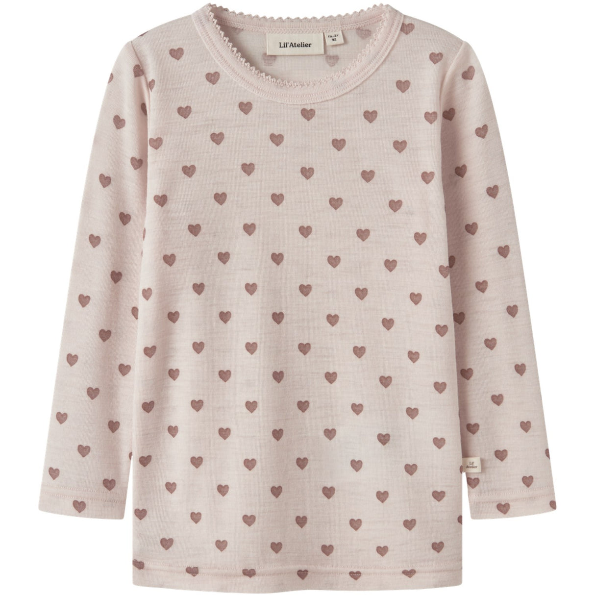 Lil'Atelier Morganite Heart Nmfnoel Nia Uld Ls Slim Top Lil