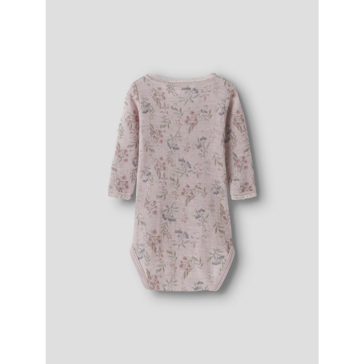 Name It Violet Ice Flowers + Leafs Nbfwang Uld Needle Ls Body Noos