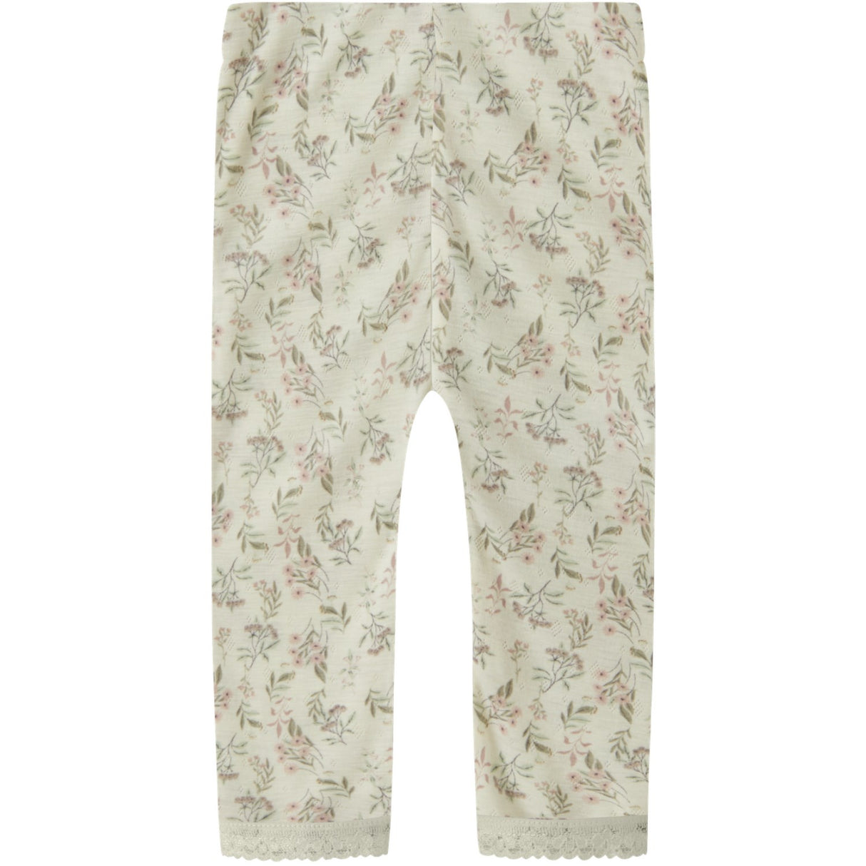 Name It Snow White Flowers And Leafs Nbfwang Uld Needle Leggings Noos