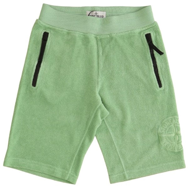 Stone Island Junior Fleece Shorts Light Green