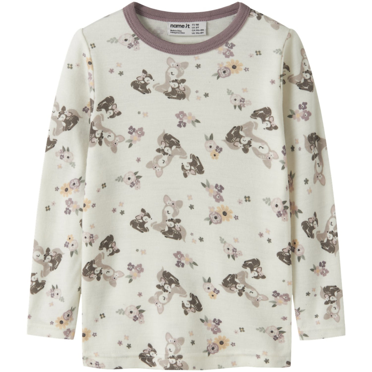 Name It Snow White Bambi + Flower Nmfwillit Uld Ls Top