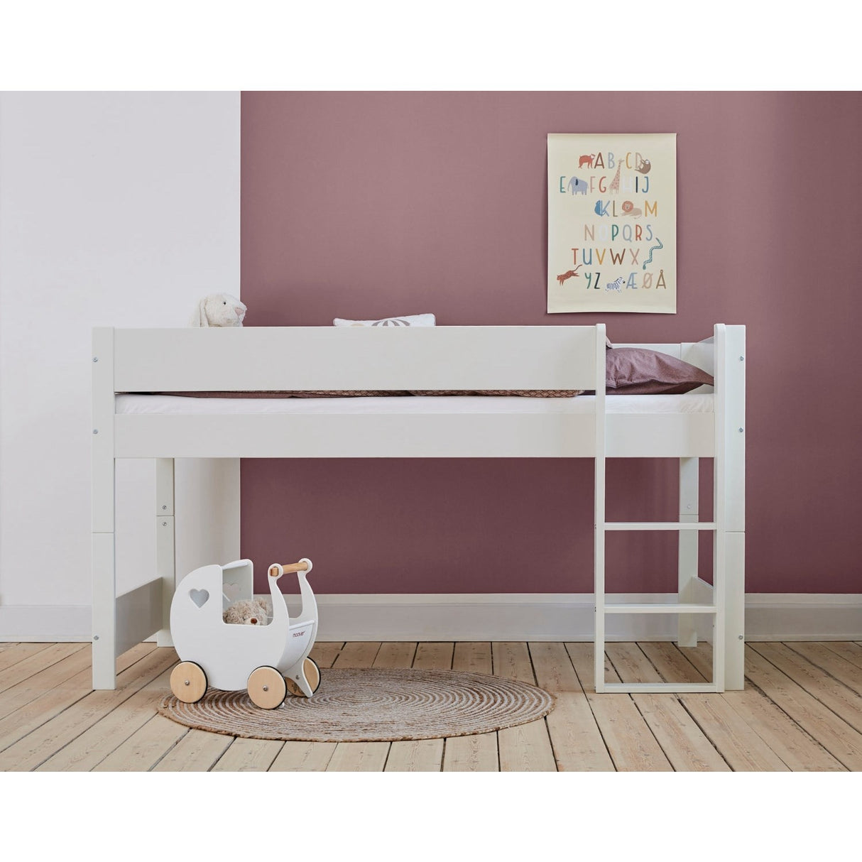 Manis-h White Huxie Halvhøj Seng - 200 Cm