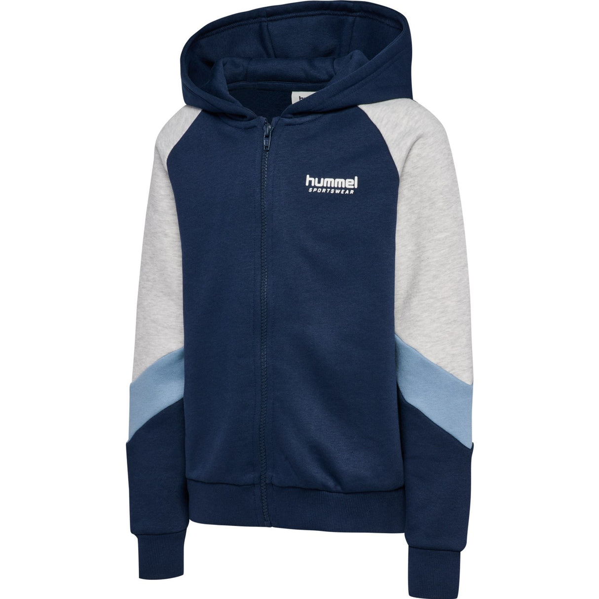 Hummel Dress Blues/Faded Denim Jr Loose Blocked Zip Hættetrøje