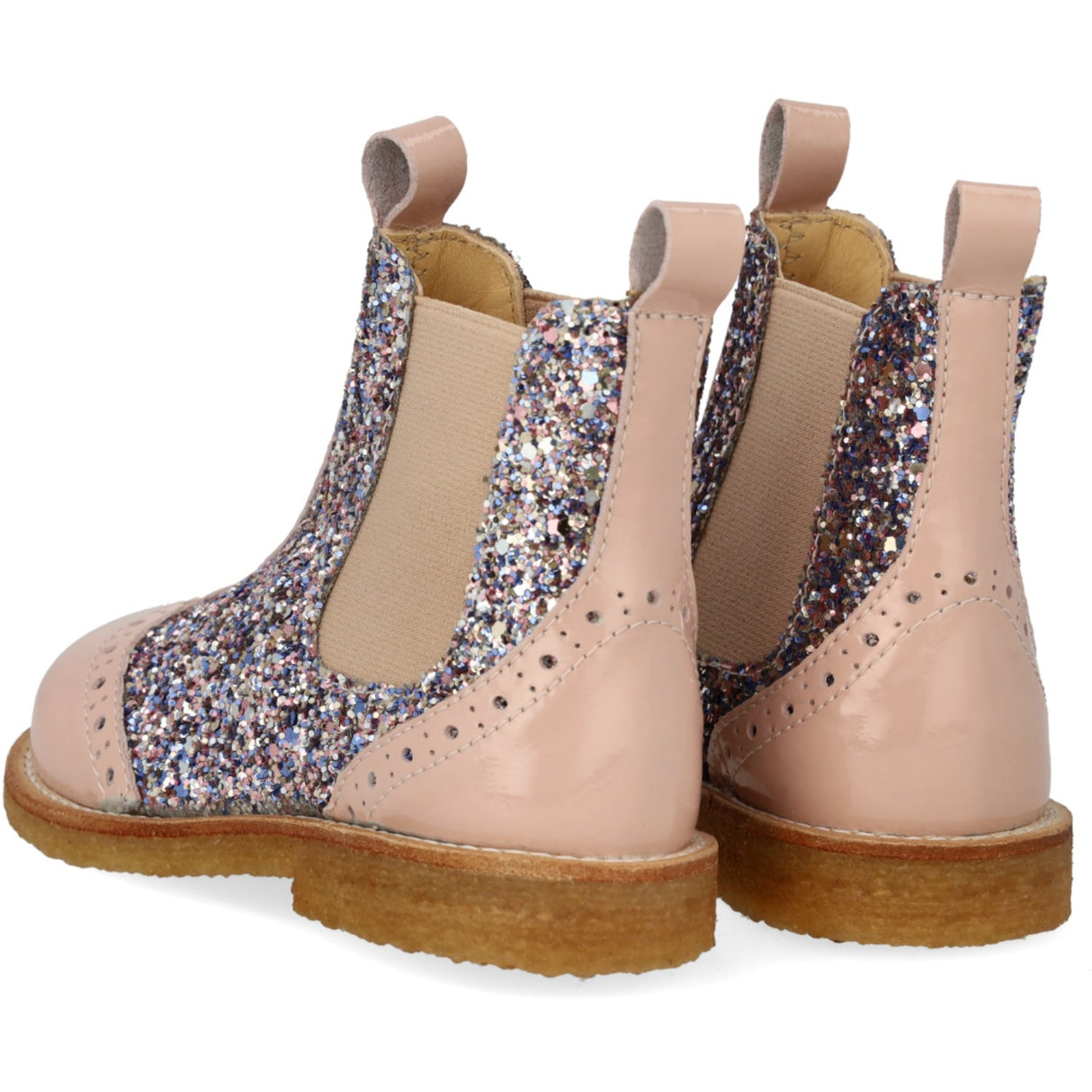 Angulus Chelsea Støvle Med Glitter Og Brogues Detaljer