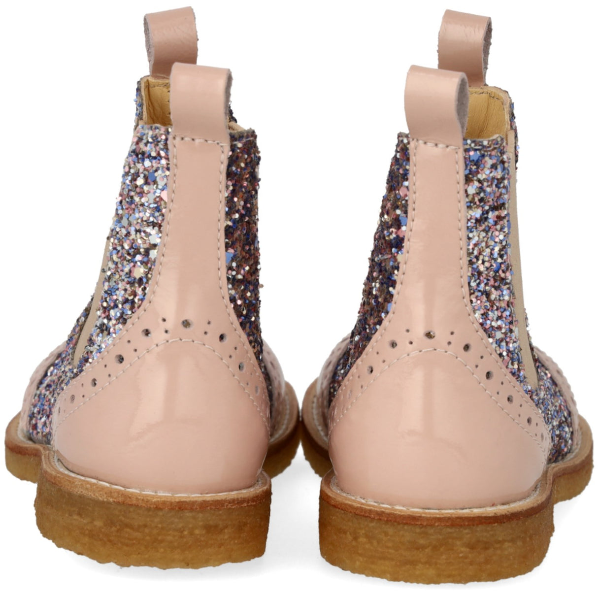 Angulus Chelsea Støvle Med Glitter Og Brogues Detaljer
