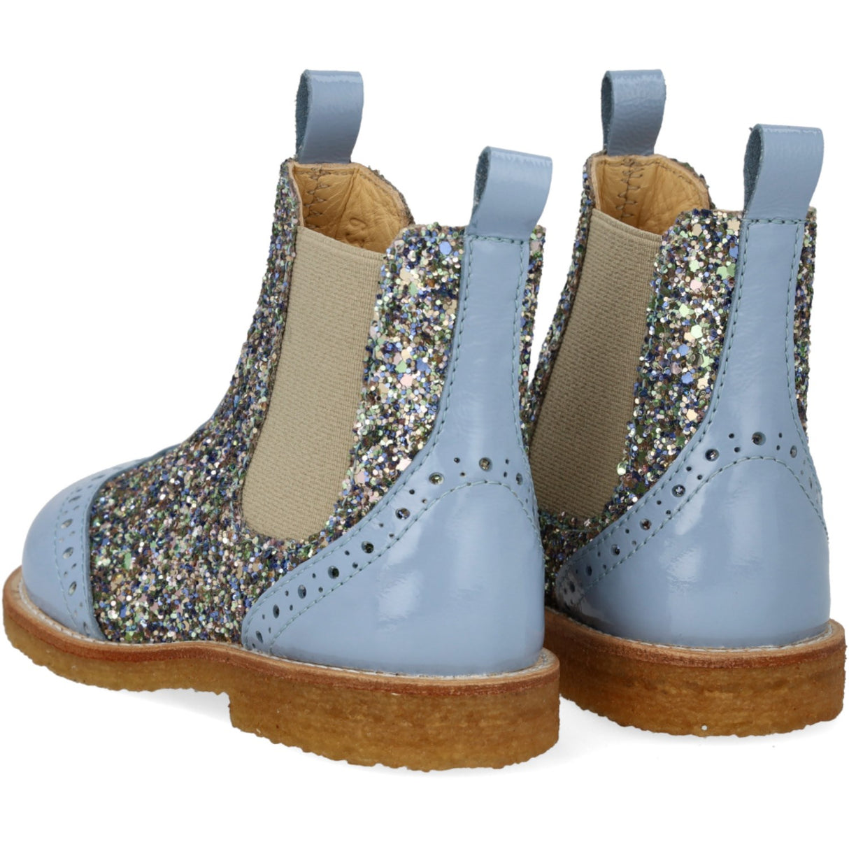 Angulus Chelsea Støvle Med Glitter Og Brogues Detaljer