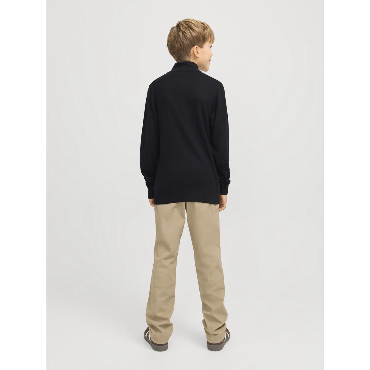 Jack & Jones Junior Black Jjeemil Strik Half Zip Noos Jnr