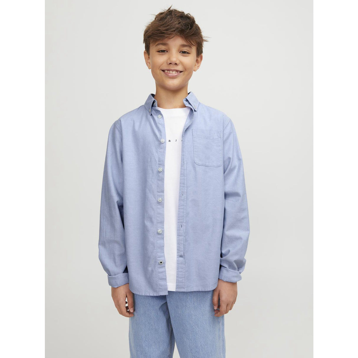 Jack & Jones Junior Cashmere Blue Jjeoxford Skjorte L/S Noos Jnr