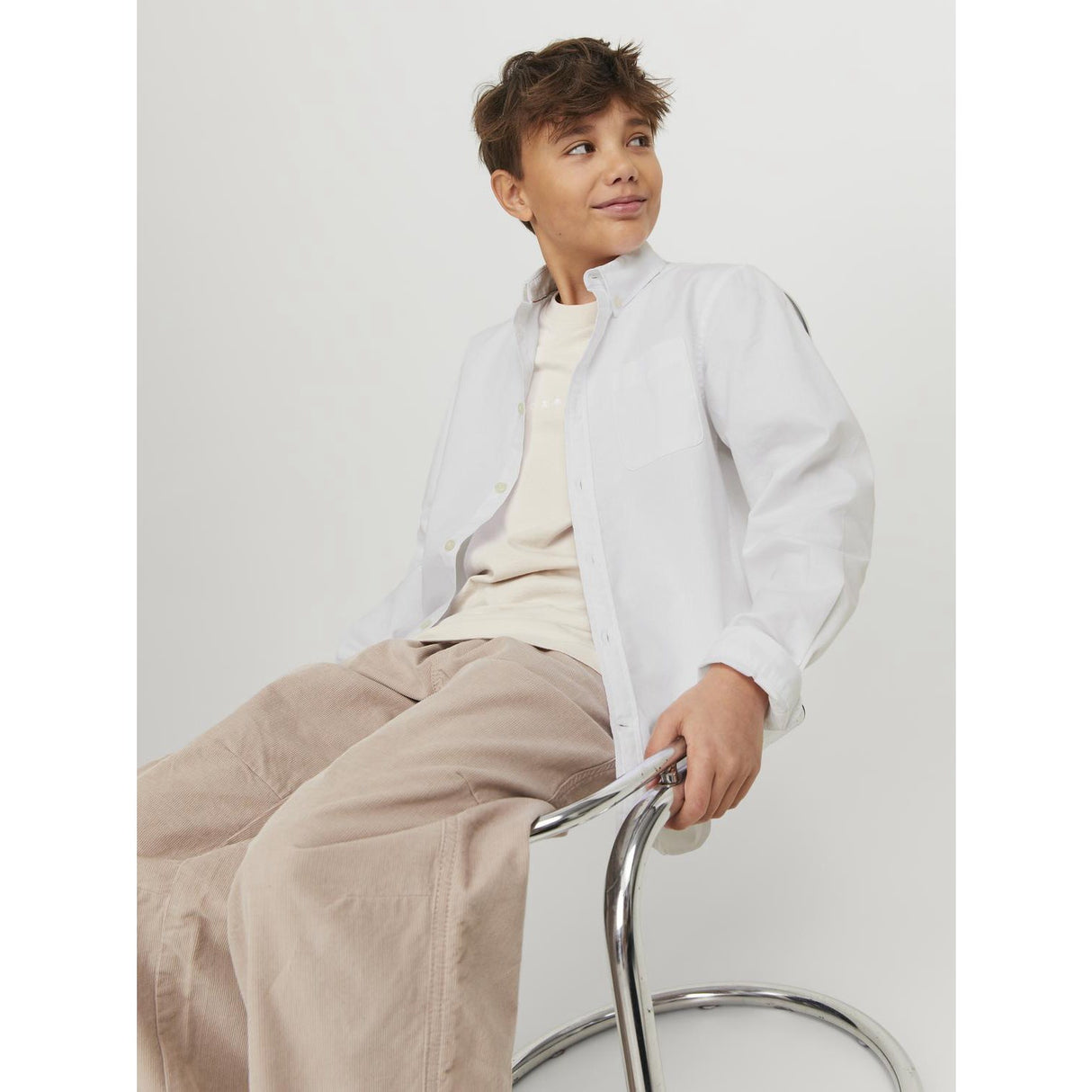Jack & Jones Junior White Jjeoxford Skjorte L/S Noos Jnr