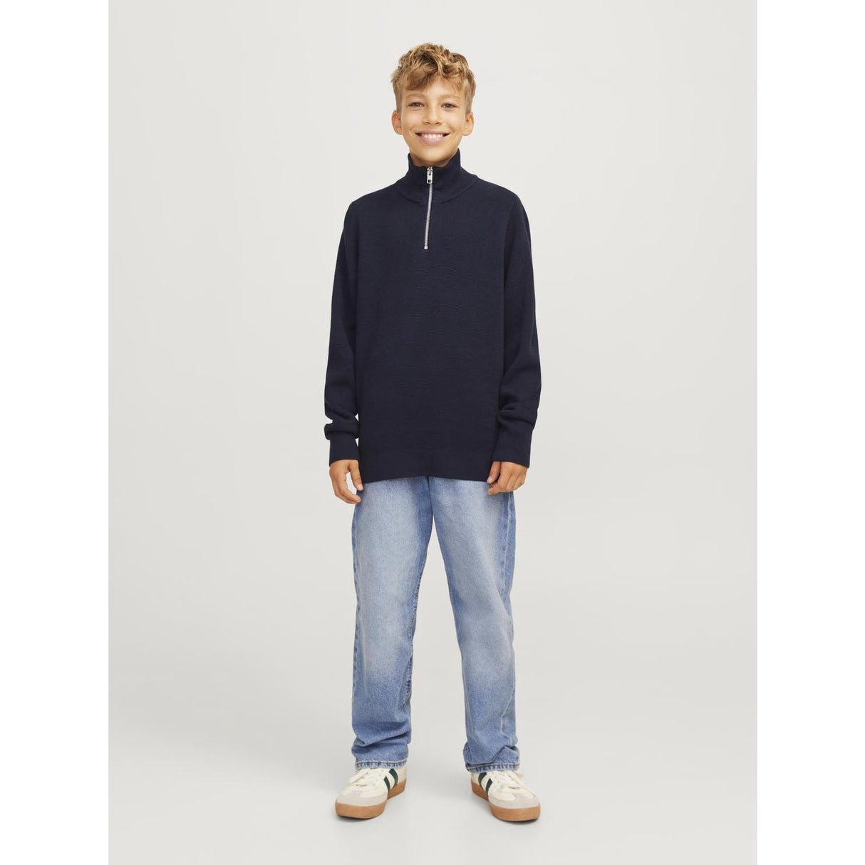 Jack & Jones Junior Night Sky Jprblamilano Stitch Strik Half Zip Jnr