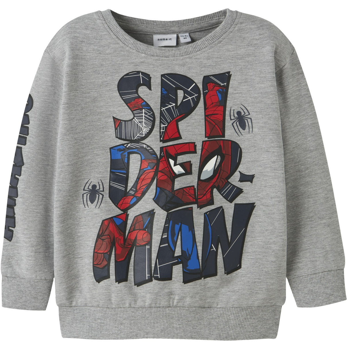 Name It Grey Melange Nmmfloyd Spider Nreg Sweat Bru Mar