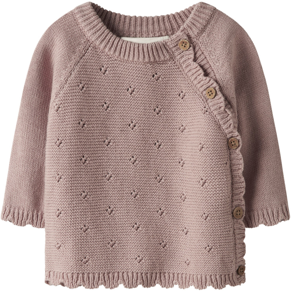 Lil'Atelier Misty Rose Nbflaguna Ls Slå-om Strik Lil Noos