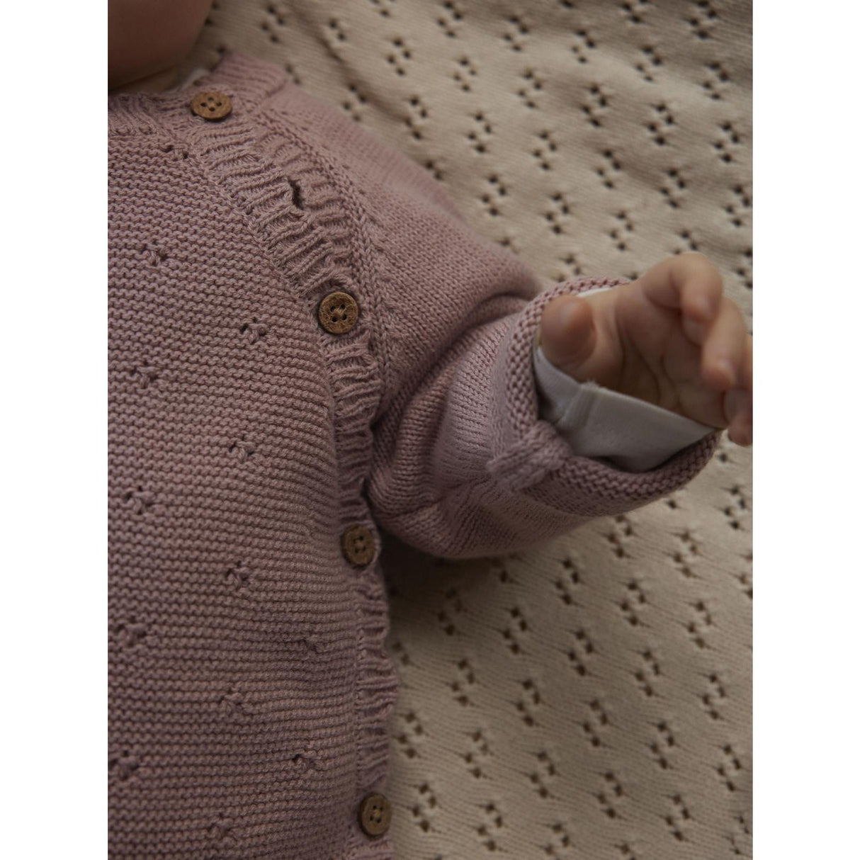 Lil'Atelier Misty Rose Nbflaguna Ls Slå-om Strik Lil Noos