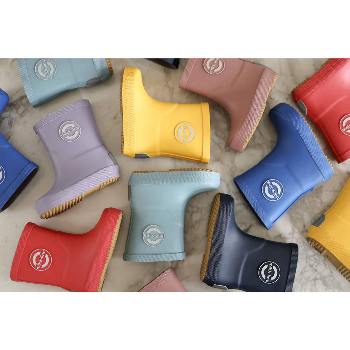 Mikk-Line Stone Blue Gummistøvler Solid - Barefoot