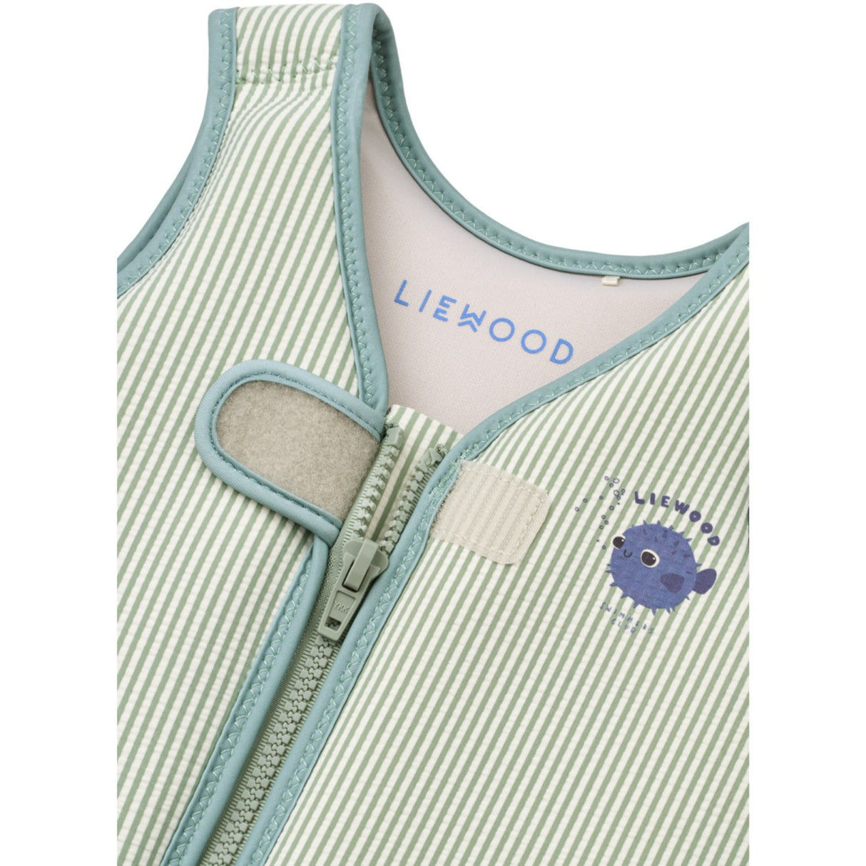 LIEWOOD Peppermint / Sandy Dove Seersucker Swim Vest