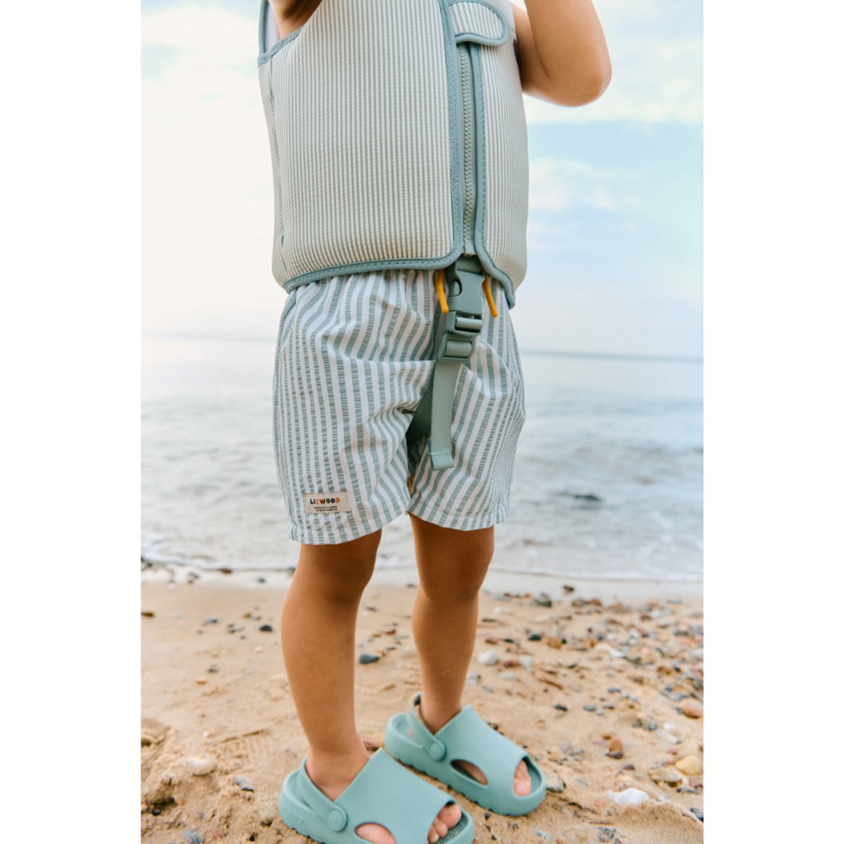 LIEWOOD Peppermint / Sandy Dove Seersucker Swim Vest