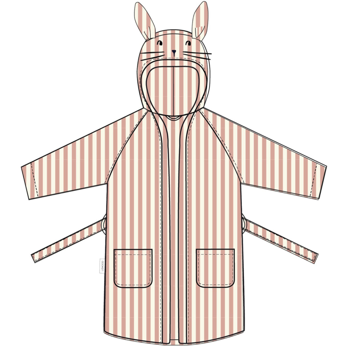 LIEWOOD Coral Blush / Creme De La Creme Stripe Lily Badekåbe