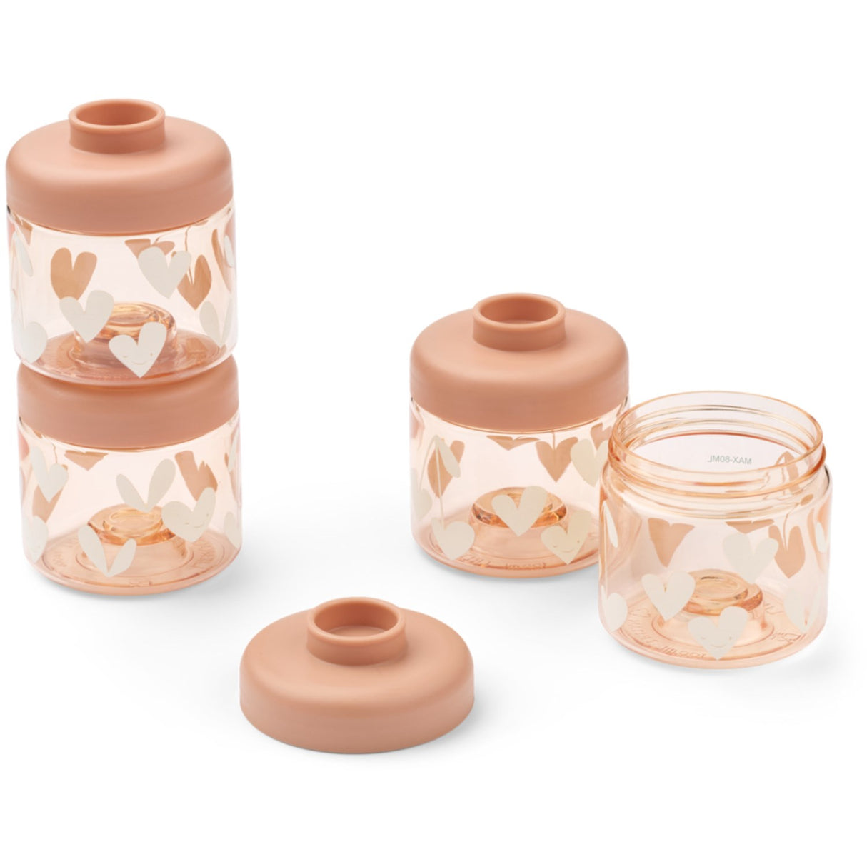 LIEWOOD Sweethearts / Pale Tuscany Dominique Food Tritan Boxes 100 Ml 4-Pak