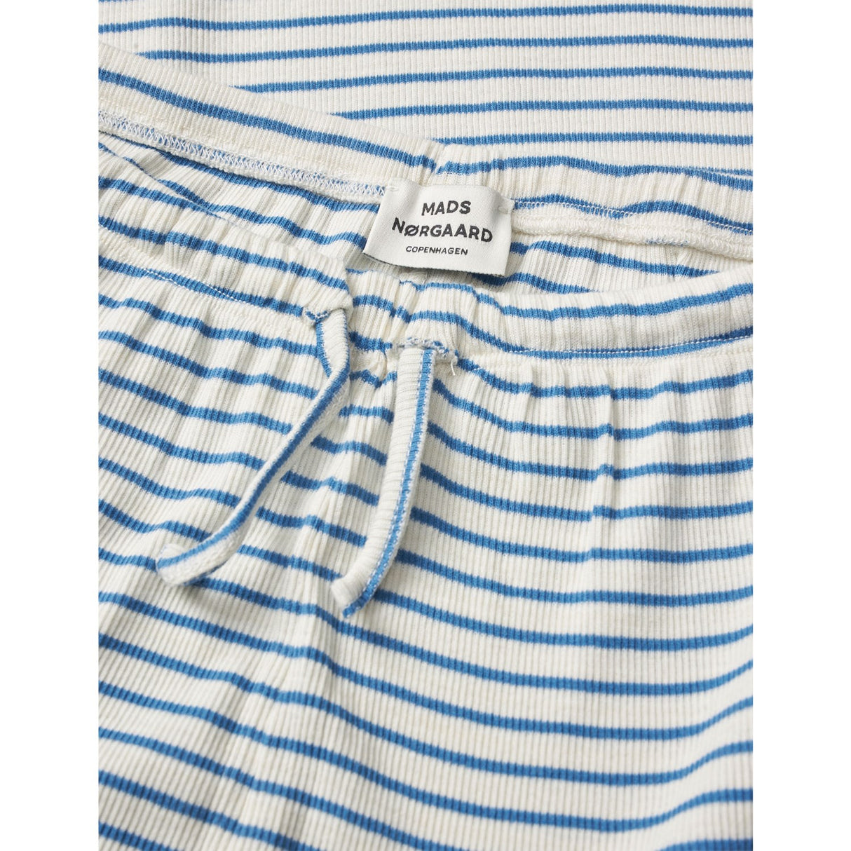 Mads Nørgaard Vanilla Ice/Bright Cobalt 2X2 Bomuld Stripe Verona Bukser