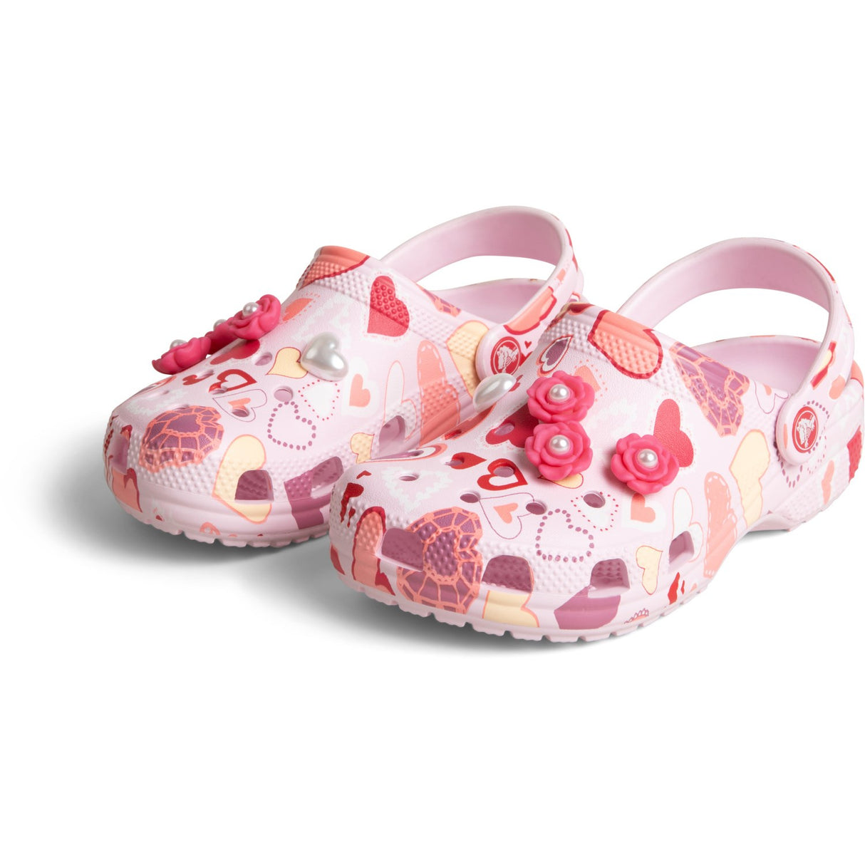 Crocs Pink Milk/Hearts Classic VDay Clog K PkMk/Hts