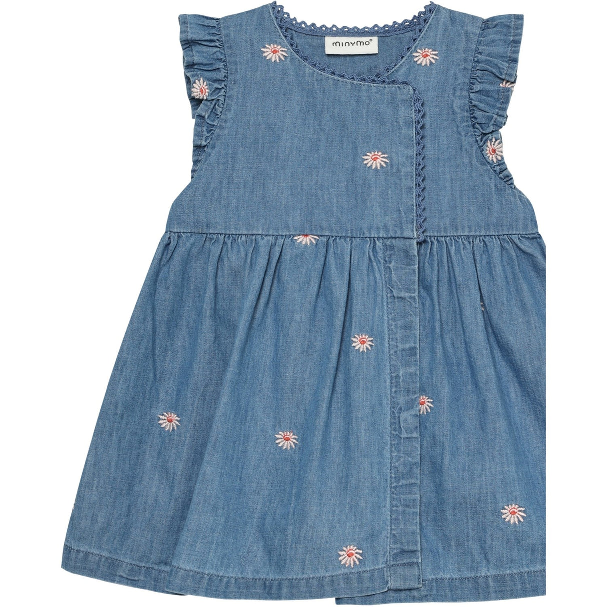 Minymo Faded Denim Kjole Ss Emb. Chambray