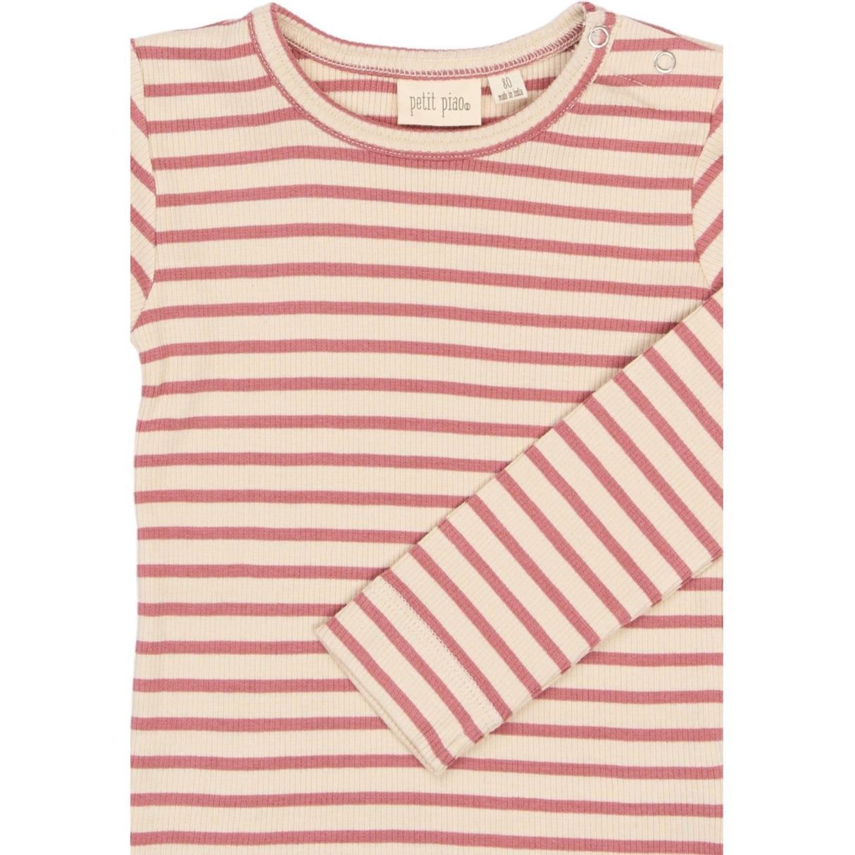 Petit Piao Dusty Rose Striped PPSky L_S Tee