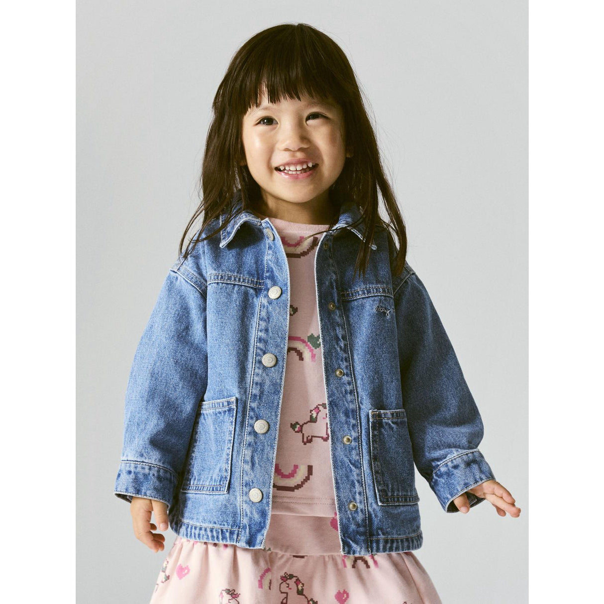 Name It Medium Blue Denim Unicorn Glitter Nmfluna Glitter Dnm Jakke 4577-Im L
