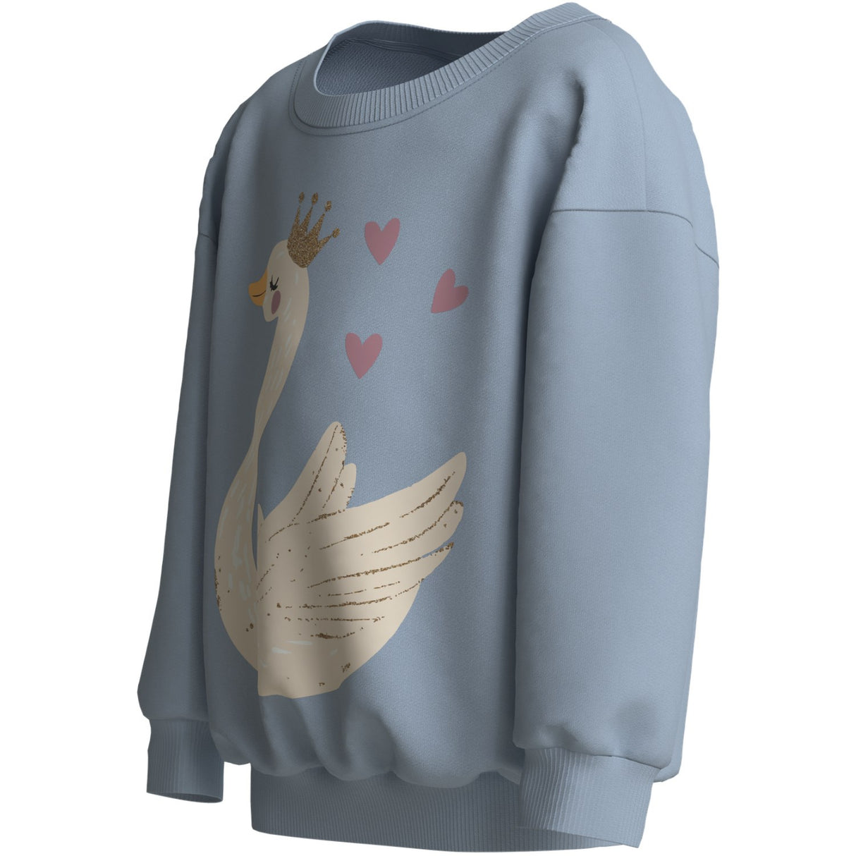 Name It Subdued Blue Swan Princess Nmfvalona Ls Long Rlx Sweat Unb