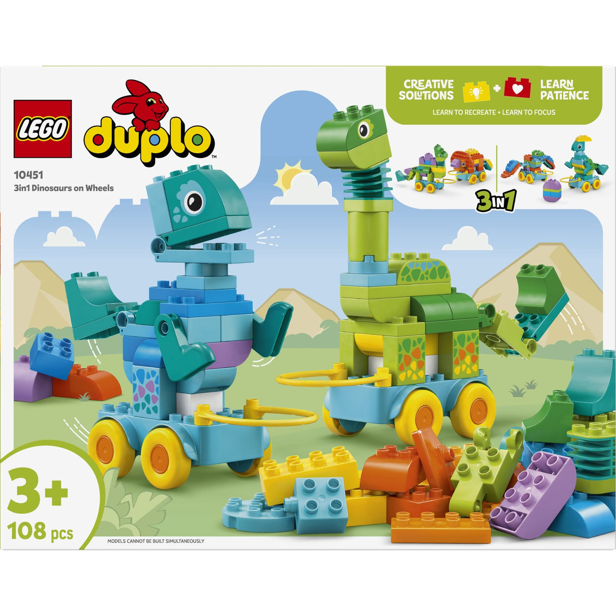 LEGO® DUPLO Town - 3-i-1-dinosaurer På Hjul 10451
