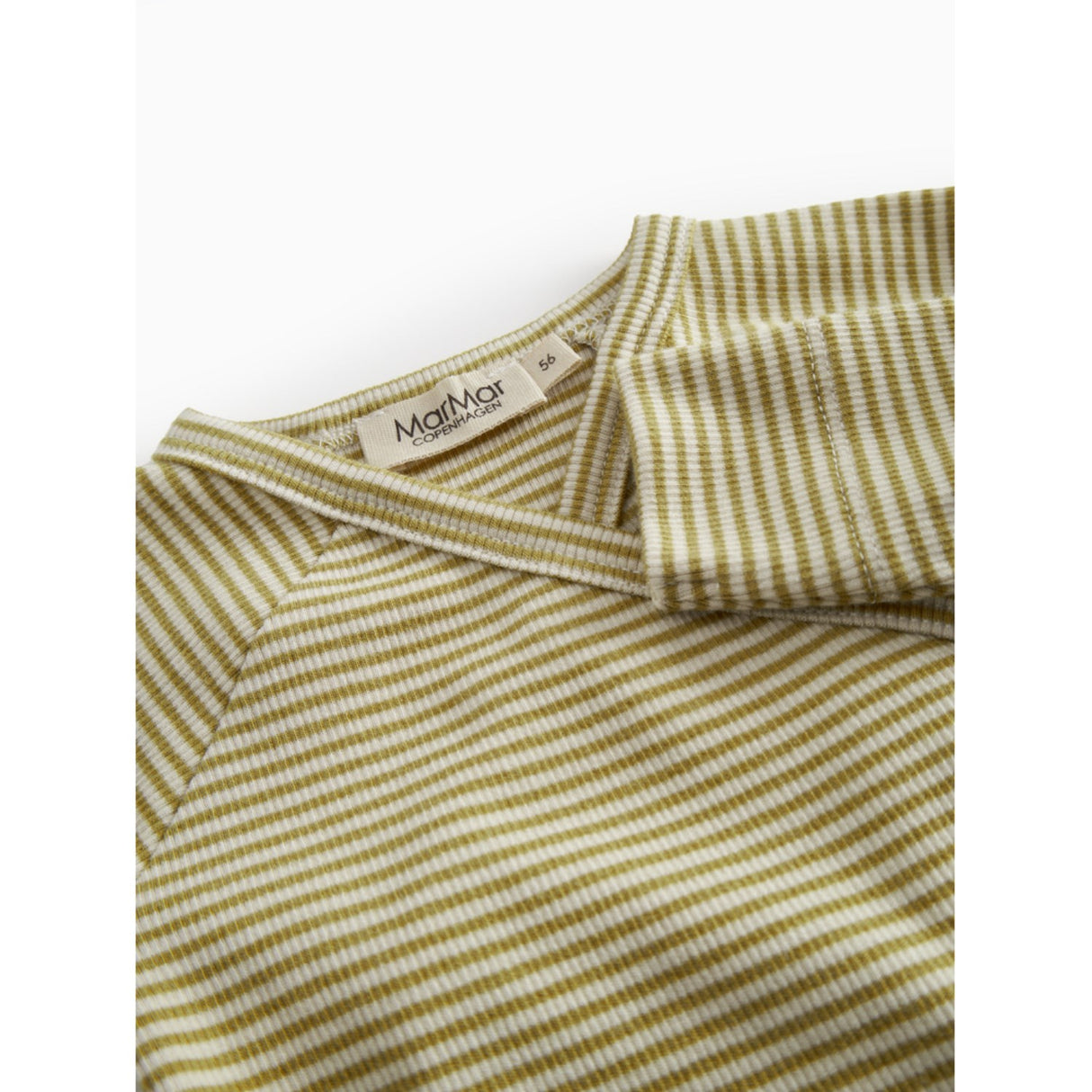 MarMar Newborn Modal Fine Rib Olive Stripe Rikke Heldragt