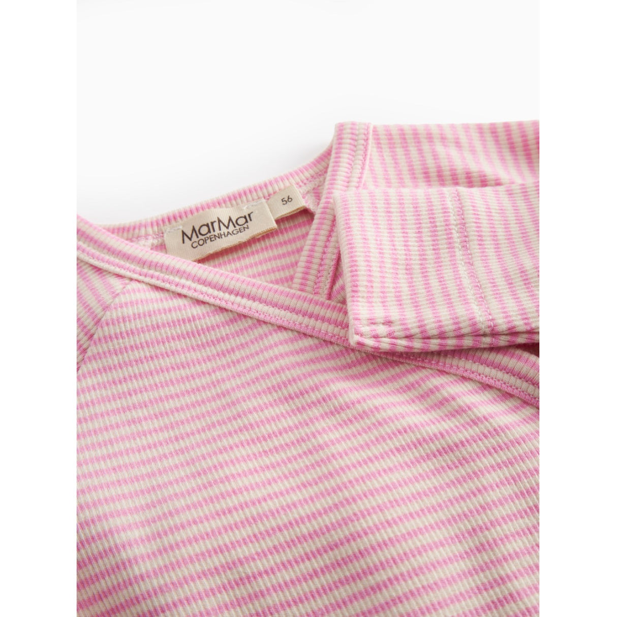 MarMar Newborn Modal Fine Rib Pink Stripe Rikke Heldragt