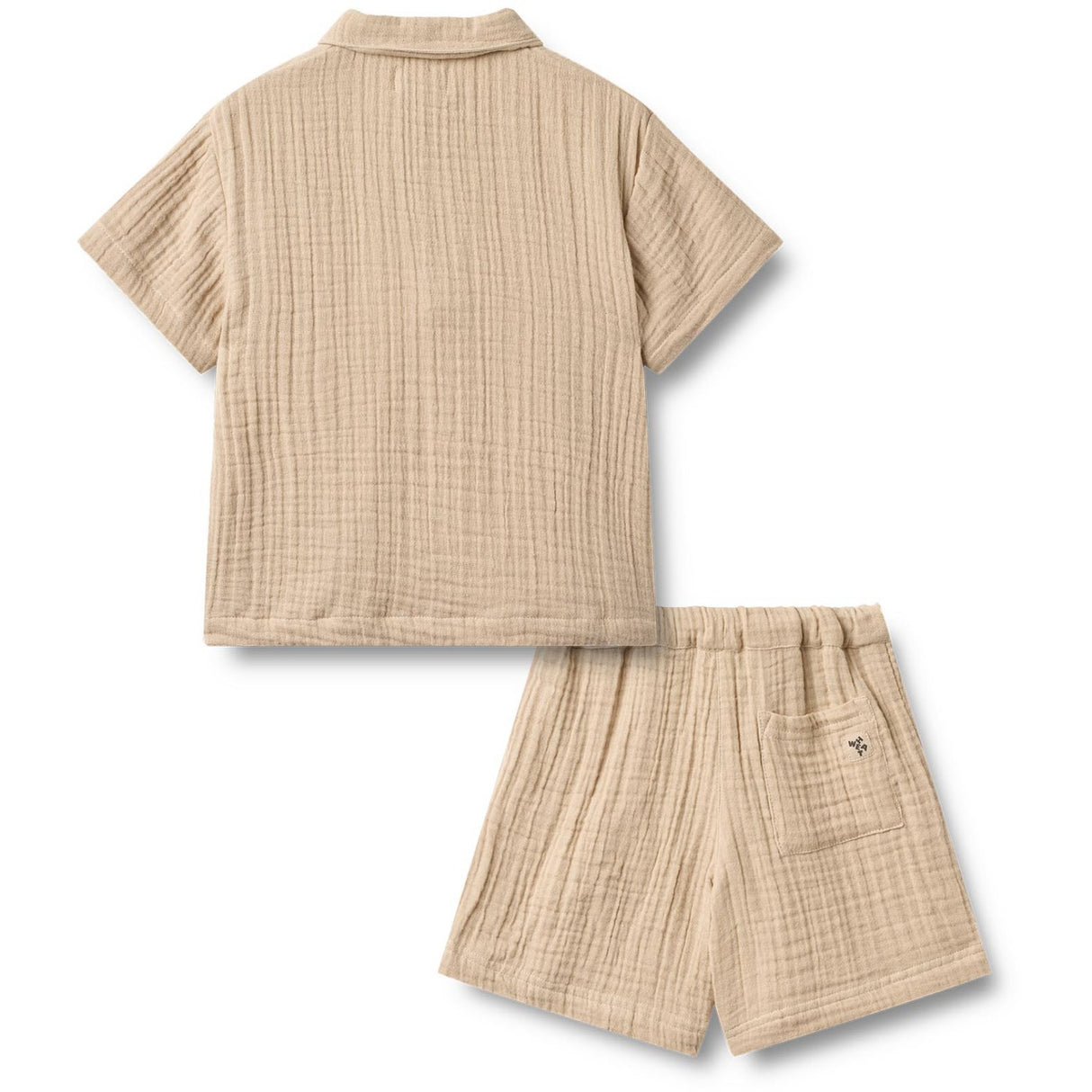 Wheat Warm Sand Sæt Skjorte S/S & Shorts Svend