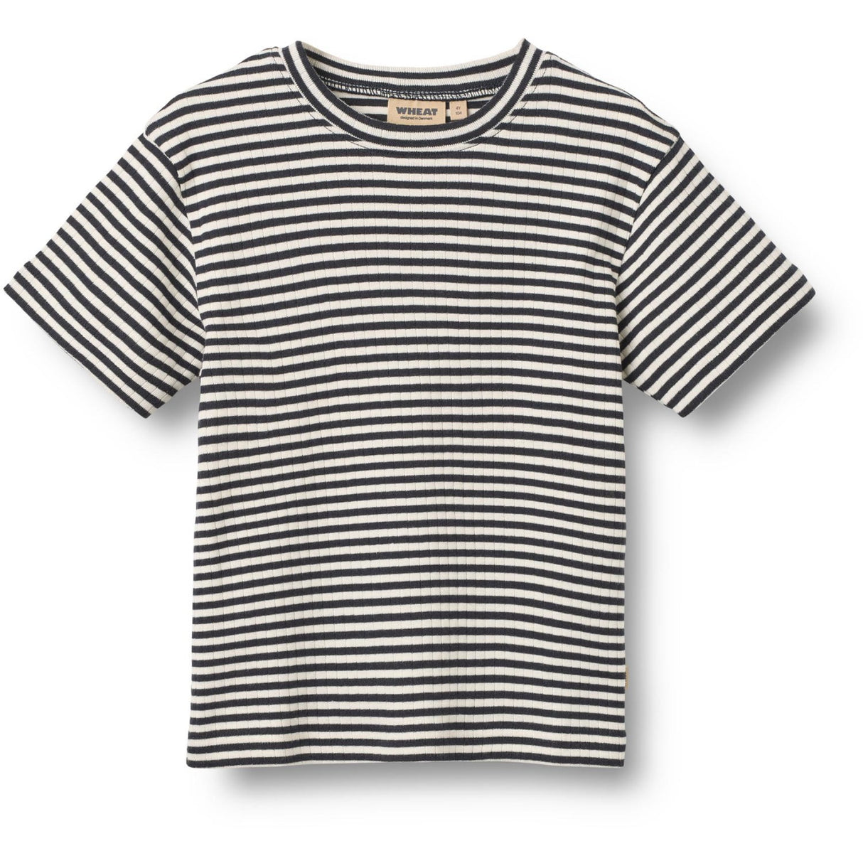 Wheat Navy Rib Stripe Sæt T-shirt S/S & Shorts Fabian