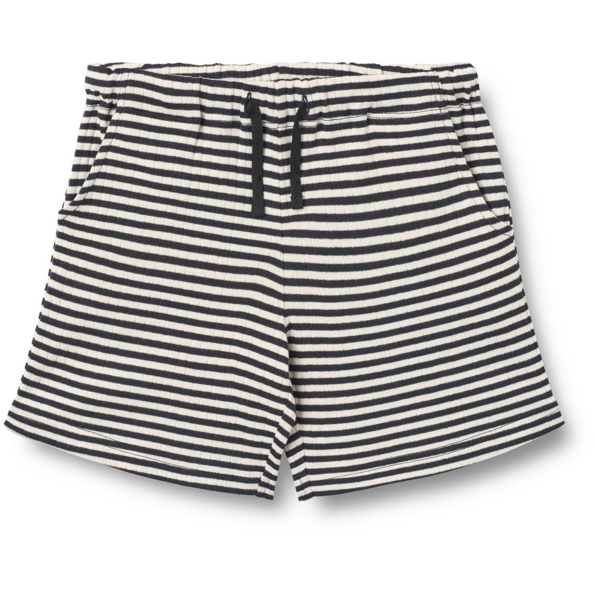 Wheat Navy Rib Stripe Sæt T-shirt S/S & Shorts Fabian