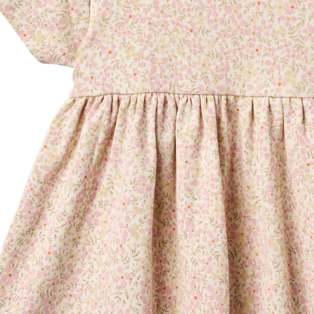 Wheat Coral Flowers Jersey Kjole S/S Nova